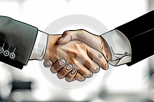 Business partnership Two individuals shaking hands, sealing a successful deal