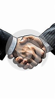 Business partnership Two individuals shaking hands, sealing a successful deal