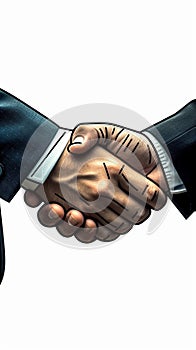 Business partnership Two individuals shaking hands, sealing a successful deal