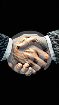 Business partnership Two individuals shaking hands, sealing a successful deal