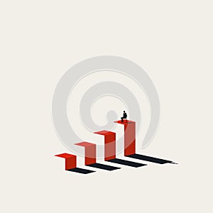 Business patience vector concept. Symbol of waiting, growth, slow, building. Minimal illustration