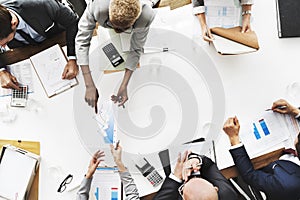 Business People Analyzing Statistics Financial Concept photo