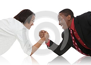 Business People Arm Wrestling