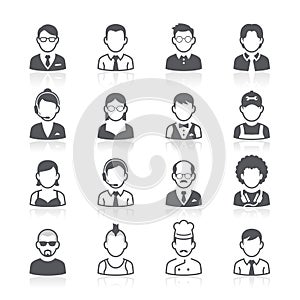 Business people avatar icons.