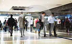 Business people blur. People walking in rush hour. Business and modern life concept