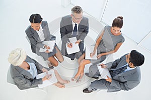 Business people in board room meeting