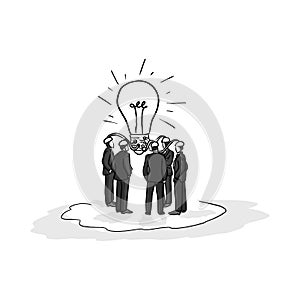 Business people brainstorm idea vector illustration sketch hand