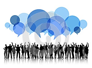 Business People Celebration Speech Bubble Concept