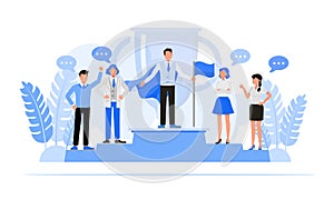 Business people character vector design. Business concept of leadership and teamwork concept