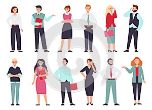 Business people characters. Businessman and managers, group of adult commercial office women and men. Corporate team