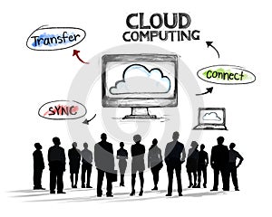 Business People and Cloud Computing Concepts