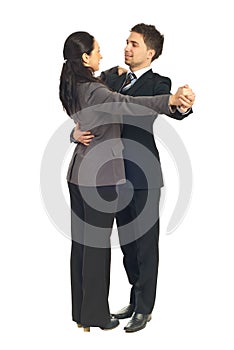 Business people colleagues dancing waltz photo