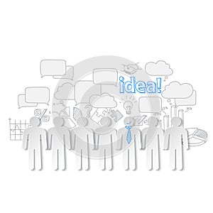 Business people communication teamwork idea vector