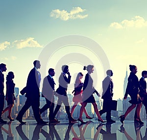 Business People Commuter Corporate City Concept photo