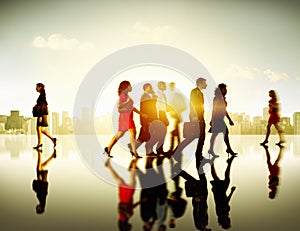 Business People Commuter Corporate Cityscape Pedestrian Concept