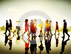 Business People Commuter Corporate Cityscape Pedestrian Concept