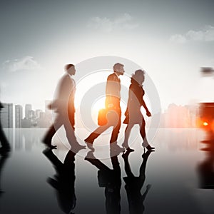 Business People Commuter Corporate Cityscape Pedestrian Concept