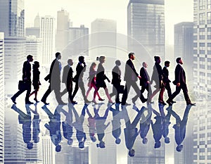 Business People Commuter Walking City Concepts