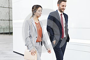 Business People Commuter Walking City Life Concept