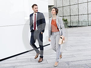 Business People Commuter Walking City Life Concept