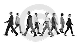 Business People Commuter Walking Rush Hour Concept