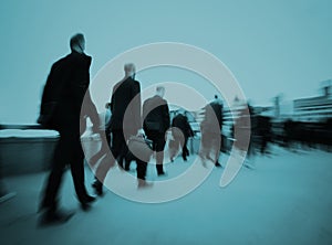 Business People Commuter Walking Travel Crowd Concept