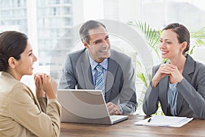 Business people conducting an interview