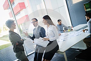 Business people conference in modern meeting room