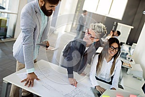 Business people conference in modern meeting room