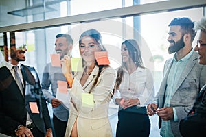 Business people conference in modern meeting room