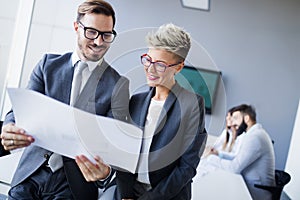 Business people conference in modern meeting room