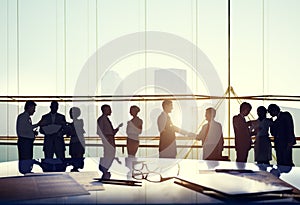 Business People Connection Interaction Handshake Agreement Greet