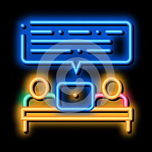 Business People Conversation neon glow icon illustration