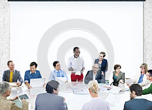 Business People Corporate Meeting Presentation Corporate Diversity Concept