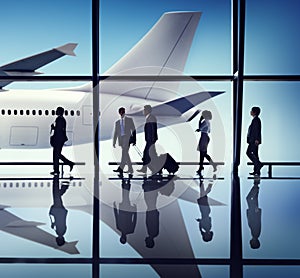 Business People Corporate Travel Airport Concept