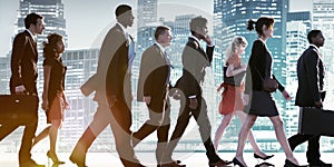 Business People Corporate Walking City Concept photo