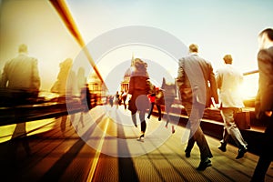 Business People Corporate Walking Commuting City Concept