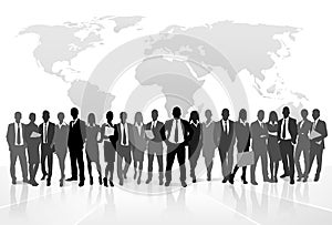 Business people crowd group silhouette concept