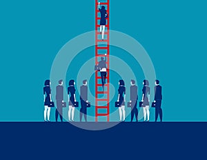 Business people crowd and moving up. Concept business vector illustration, Corporate business, Team