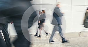 Business people crowd rushing in a floor