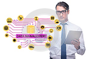 Business people in data management concept
