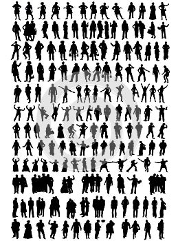 Business people, different silhouettes