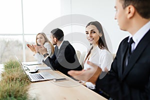 Business people discussing in meeting room