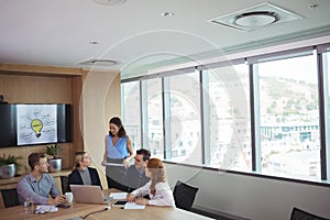 Business people discussing in meeting room