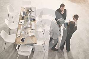 Business people discussing something