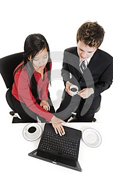 Business people drinking coffee