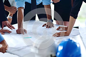 Business people and engineers on meeting