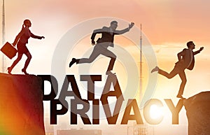 Business people escaping responsibility for data privacy