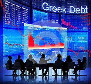 Business People Facing Greek Debt Crisis