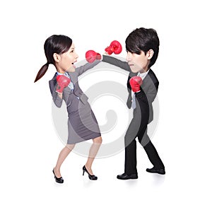 Business people fight